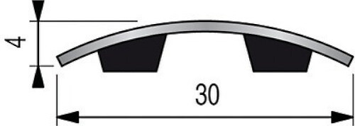DINAC - Seuil plat avec adhésif en laiton poli 30 x 930 mm - large
