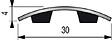 DINAC - Seuil plat avec adhésif en laiton poli 30 x 930 mm - vignette