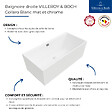 VILLEROY ET BOCH - Baignoire droite 160 X 75  Collaro acrylique stone white trop plein chrome - vignette