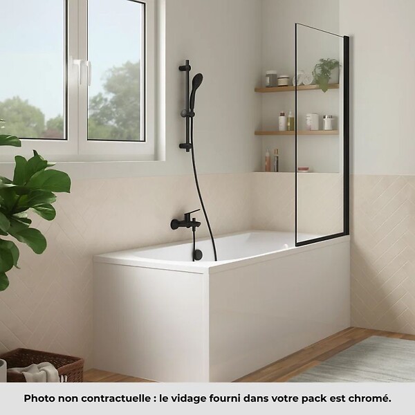 JACOB DELAFON - Pack baignoire droite 170 x 75 Elise + tablier en angle + vidage - large