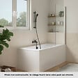 JACOB DELAFON - Pack baignoire 170 x 75 Elise + tablier angle + mitigeur bain douche mural Aimé chromé + pare bain chromé + vidage - vignette