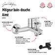 JACOB DELAFON - Pack baignoire 170 x 75 Elise + tablier angle + mitigeur bain douche mural Aimé chromé + pare bain chromé + vidage - vignette