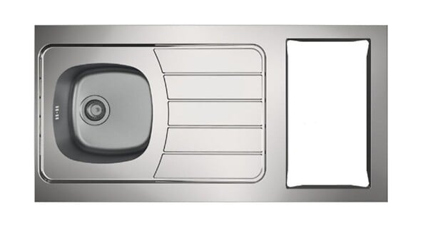 MODERNA - Evier kitchenette ISEO 1 cuve inox L1200mm - MODERNA - CPBD120A30 - large