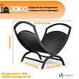 VOUNOT - Range Buche Support a bois 40.5x32x33cm en Metal noir - vignette