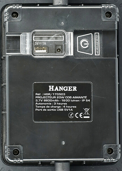 HANGER - Projecteur de chantier LED 20W sur batterie Lithium - HANGER - 170503 - large