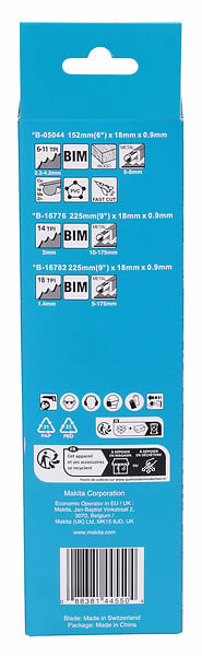 MAKITA - Pack de 6 lames métal pour scie récipro MAKITA B-44448 - large