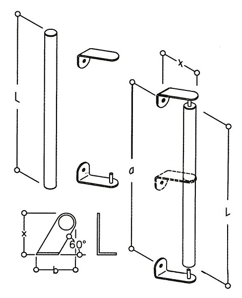 HERACLES - Kit de fixation double inox - HERACLES - KITMB1.1A.38-48 - large