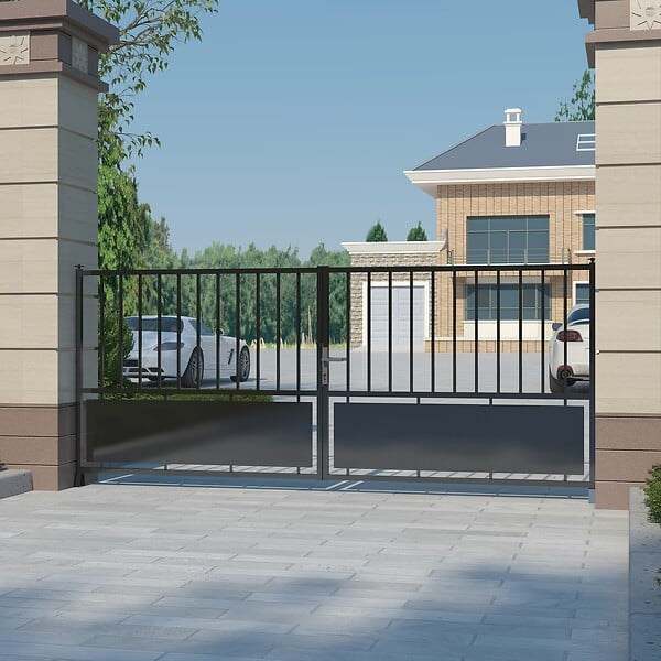 Portail droit noir 3,5x1,2m - large