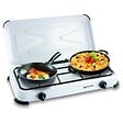 KEMPER - Plaque de cuisson Gaz 2 feux portable 2600W Blanc Couvercle amovible - Réchaud Camping Cuisine Exterieure KEMPER - vignette