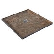 MARMOX - Receveur pierre naturelle cuivre U-Tile grille carrée centrée - vignette