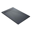 MARMOX - Receveur résine U-Tile imitation marbre noir - grille carrée excentrée - vignette