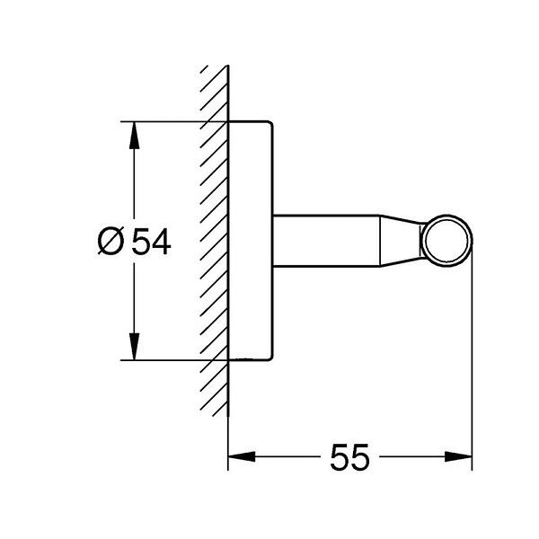 GROHE - Patère murale BAU COSMOPOLITAN GROHE 40461001 - Ø 54 mm - Chrome - large