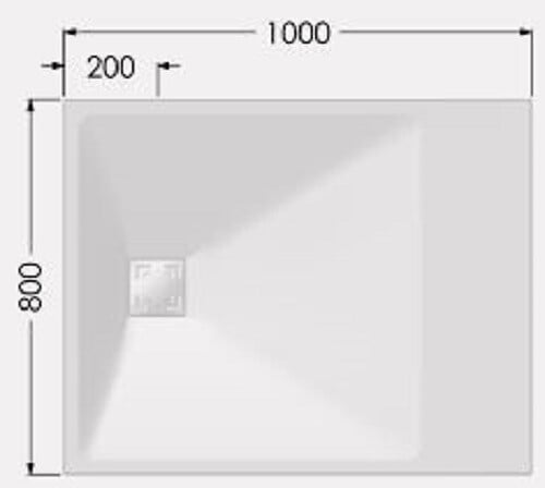 AKW - Receveur ONYX blanc 1000 x 800 mm avec bonde - AKW - 12823WH-CH - large