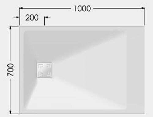 AKW - Receveur ONYX blanc 1400x700mm avec bonde  - AKW - 12827WH-CH - large