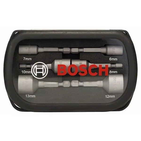 BOSCH - Jeu de 6 douilles à queue six pans mâle 1/4 BOSCH 2608551079 - large