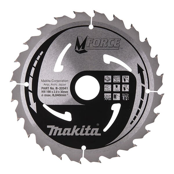 MAKITA - Lame carbure ''MForce'' MAKITA B-07973 , pour bois, pour scies circulaires, 16 dents, Ø : 210 mm - large