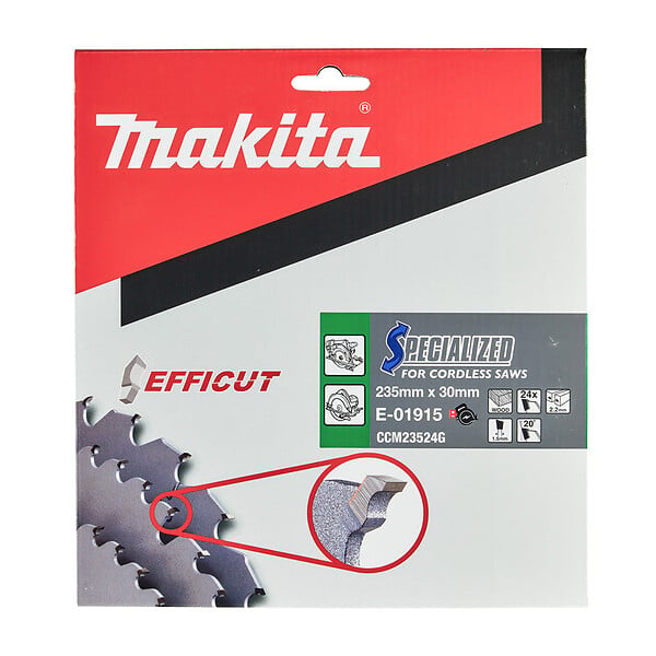 MAKITA - Lame carbure efficut MAKITA 235 x 20 mm, 24 dents, pour le bois - large