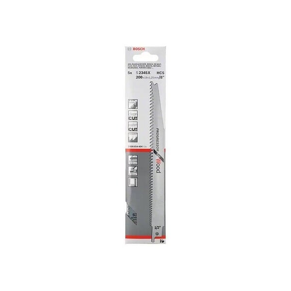 BOSCH - Lot de 5 lames de scie sabre S 2345 X BOSCH 2608654404 pour bois - large