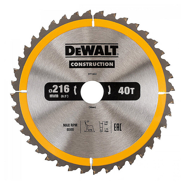 DEWALT - Lame de scie circulaire portative DEWALT Carbure Construction - large