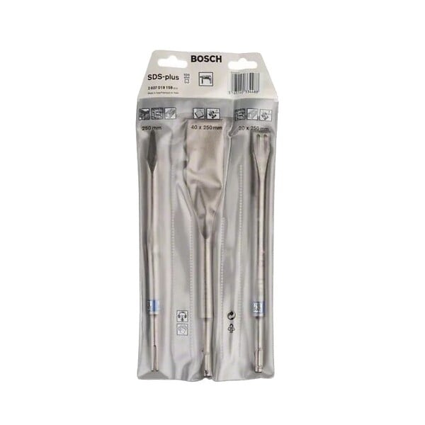 BOSCH - Lot de 3 burins long life SDS-plus BOSCH PRO 2607019159 - large