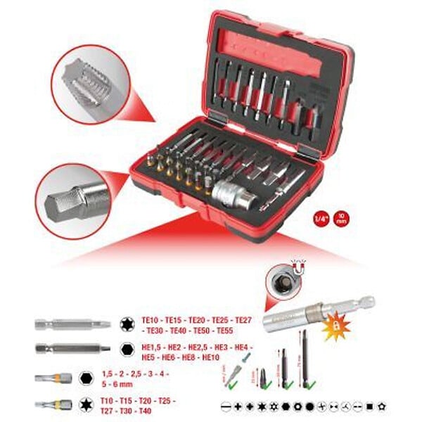 KS TOOLS - Coffret d'embouts d'extraction pour vis TORX® et 6 pans, 34 pcs  - KS TOOLS - 150.7060 - large