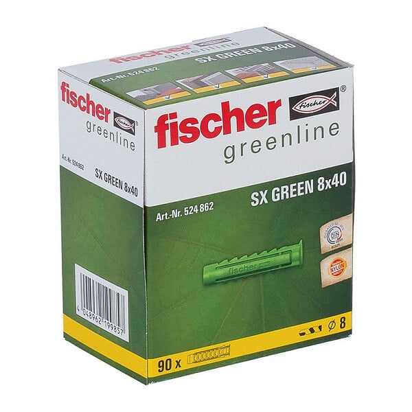 FISCHER - Boite de 90 chevilles à expansion FISCHER SX - vert - large