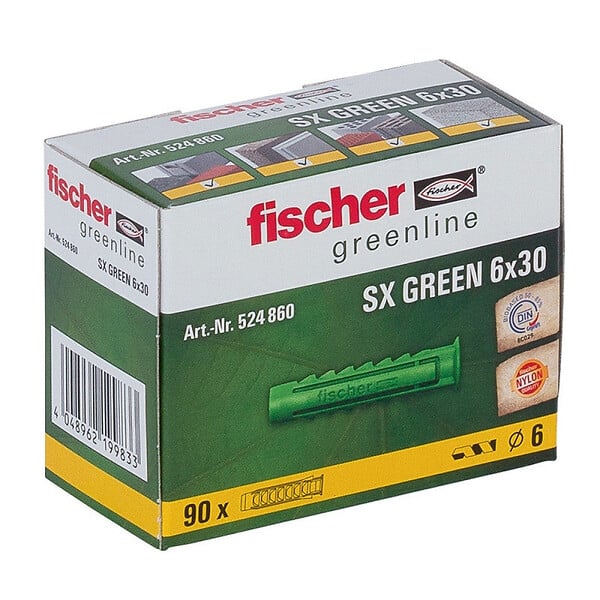 FISCHER - Boite de 90 chevilles à expansion FISCHER SX - vert - large