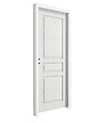 BALLAY - Bloc Porte 2040x830mm 3 panneaux traverse droite, veines bois, âme alvéolaire poussant gauche, prépeint / Huisserie 73x54mm prépeinte + joint confort / Serrure pêne demi-tour / PEFC - vignette