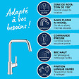 GROHE - Robinet de cuisine monocommande Start 2021 chromé + microfibre - vignette