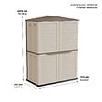 INTEC - Abri de jardin Extérieur 2 portes Beige 151 x 83 x H200cm Cabanon de jardin avec plancher intégré INTEC - vignette