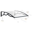 ARTPLAST - Auvent de Porte d'Entrée et fenêtre 100 x 120 cm - Polycarbonate Anti UV Marquise Extérieure Bras Polypropylène Art Plast - vignette