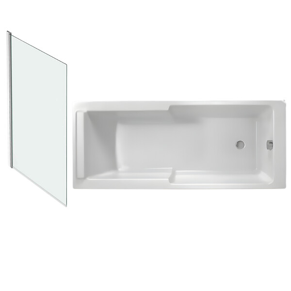 JACOB DELAFON - Baignoire bain douche Struktura + pare bain + étagère 170 X 70 - large