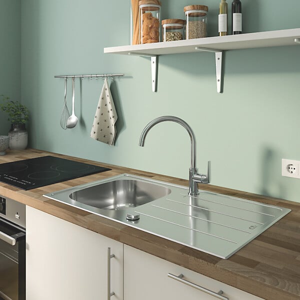 GROHE - Mitigeur d'évier START FLOW GROHE 31555001 -  monocommande - col de cygne - chrome - large
