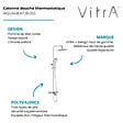 VITRA - Colonne de douche ou bain douche thermostatique Aquaheat Bliss 250 - vignette