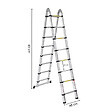 SECURY-T - Echelle/escabeau télescopique double - Aluminium 2x8 marches H5m (2,5+2,5) - vignette