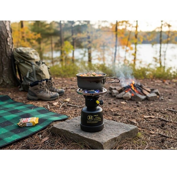 PROWELTEK - Rechaud à gaz piezo 1300W Coque Acier Réchaud gaz Camping pour cartouche gaz 190g COOK60P - large