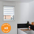 VOLET-MOUSTIQUAIRE - Pack éco de 2 stores Jour Nuit Blanc H 150 cm x L 52 cm sans perçage - vignette