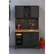 VITO - Etabli d'Atelier Garage avec Armoire de Rangement - Plan de travail Bois 2 Armoires 3 tiroirs Panneau perforé Charge 500kg VITO - vignette