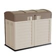 INTEC - Coffre Rangement Poubelle 1500L - Cache Poubelle de Tri Polypropylène Ecru Taupe - Coffre de jardin Verrouillable par Cadenas - vignette