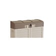 INTEC - Coffre Rangement Poubelle 1500L - Cache Poubelle de Tri Polypropylène Ecru Taupe - Coffre de jardin Verrouillable par Cadenas - vignette