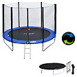 HAPPY GARDEN - Pack Premium Trampoline 245cm réversible bleu / vert CANBERRA + filet, échelle, bâche et kit d'ancrage - vignette