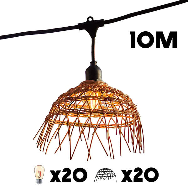LUMISKY - Guirlande connectable HAWAII 20 ampoules E27 10M - large