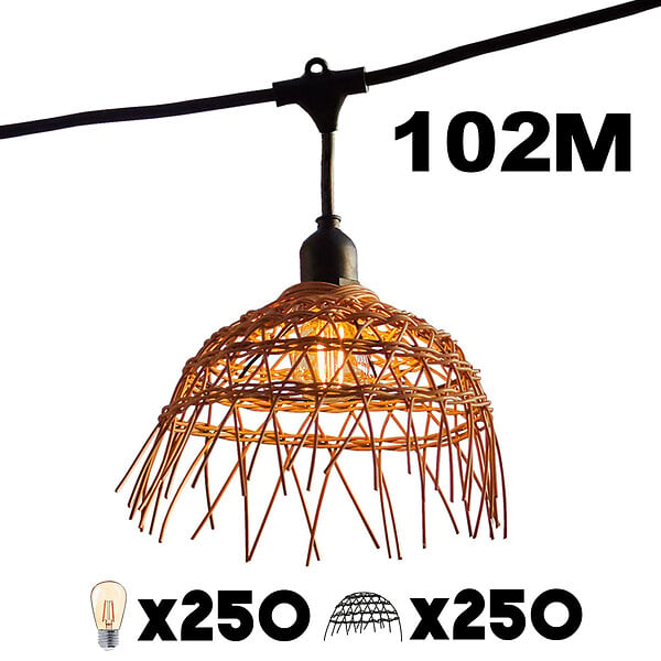 LUMISKY - Guirlande connectable HAWAII 250 ampoules E27 102M - large