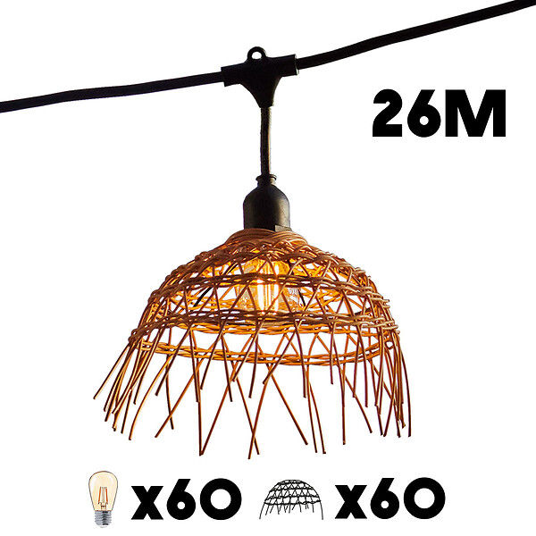 LUMISKY - Guirlande connectable HAWAII 60 ampoules E27 26M - large