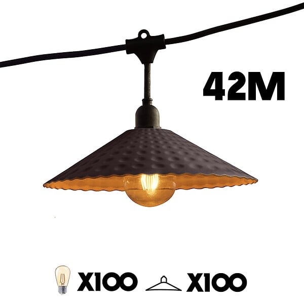 LUMISKY - Guirlande connectable VINTY 100 ampoules E27 42M - large