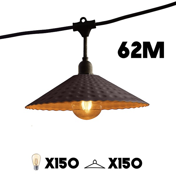 LUMISKY - Guirlande connectable VINTY 150 ampoules E27 62M - large