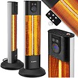 TECTAKE - Radiateur infrarouge Solaris Terra 1500W avec fonction minuterie noir - vignette