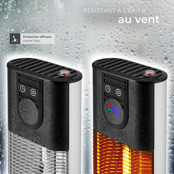 TECTAKE - Radiateur infrarouge Solaris Terra 1500W avec fonction minuterie noir - large