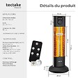 TECTAKE - Radiateur infrarouge Solaris Terra 1500W avec fonction minuterie noir - vignette