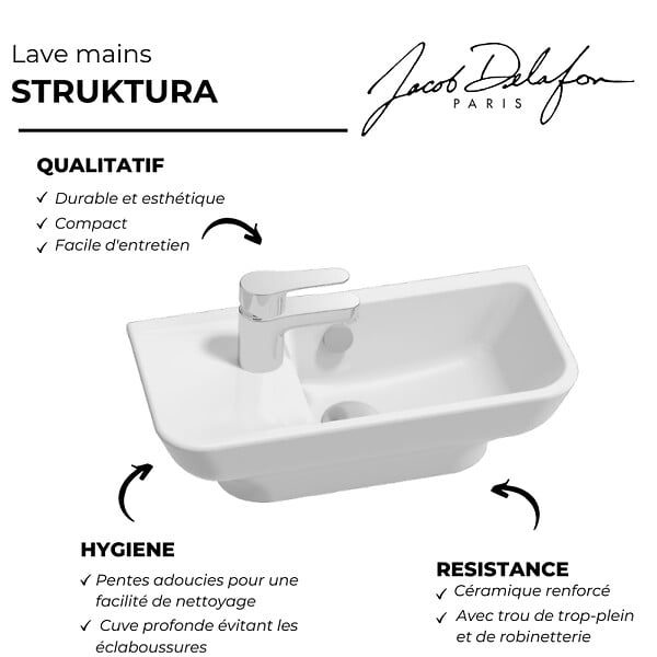 JACOB DELAFON - Lave-mains compact Struktura - large